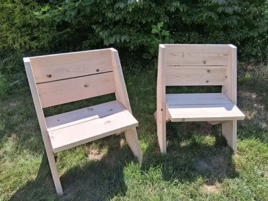 Heavy duty wooden fire pit chairs handcrafted Brookside Farm Southborough MA